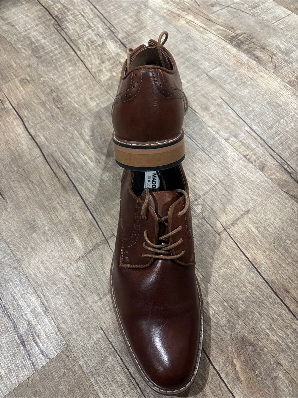 Steve Madden Brown Leather Lace-Up Oxford Shoes Men’s Size 9 - Picture 7 of 10